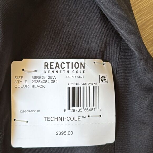 Kenneth Cole Reaction
Men's Ready Flex Slim-Fit Suit black 36 reg 29W NWT - Picture 12 of 12